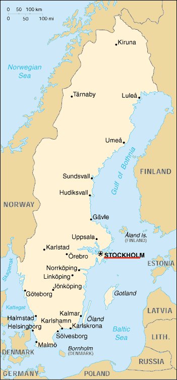 kartta Ruotsi Tukholma sijainti